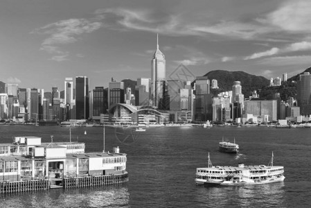 香港维多利亚港天际线图片