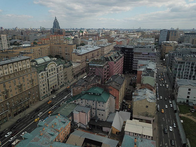 莫斯科全景直升机天空视图图片