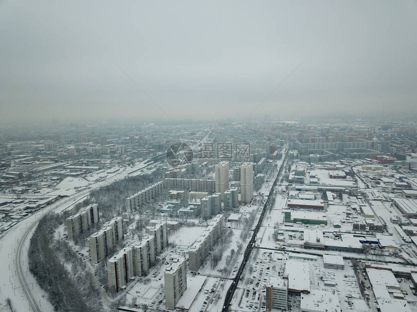 直升机莫斯科城市景观全景图片