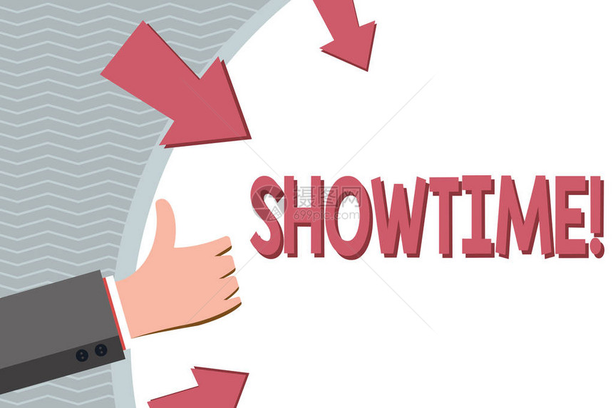 概念手写显示Showtime概念意为播放电影音乐会Perfor分析事件计划图片
