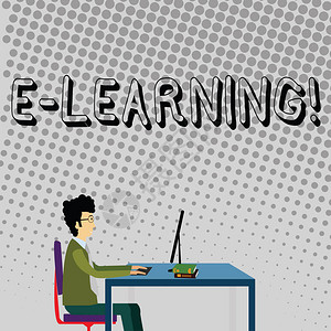 手写文本E学习概念照片互联网远程教育网络课程研究商人坐在椅子上工作图片