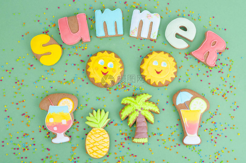 自制饼干姜饼夏季主题图片
