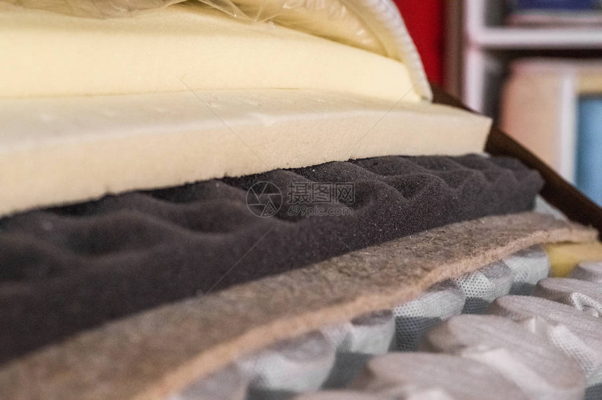 床垫填充物椰棕Naturepara乳胶橡记忆海绵独立弹簧用于生产床垫的磨碎的椰子壳床图片