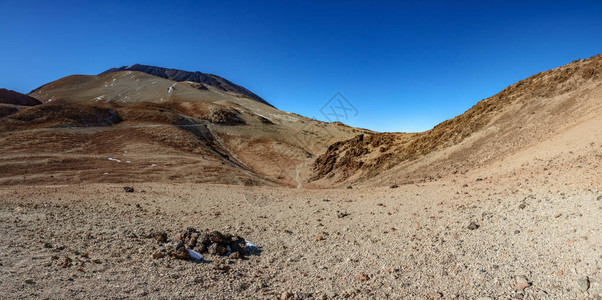 Teide火山峰下火山极端地形的Gigapan图片