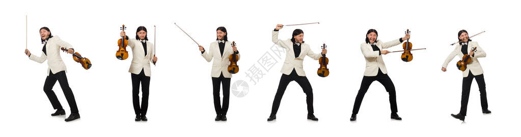 小提琴演奏白色的男人图片