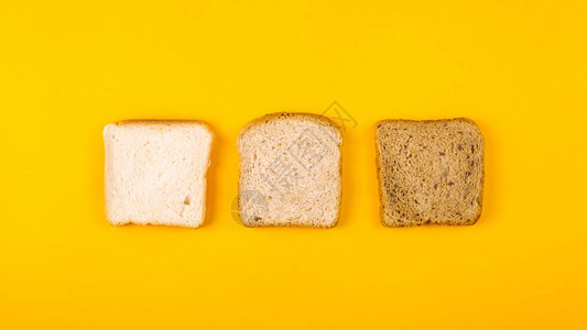 三种不同类型的吐司面包背景图片