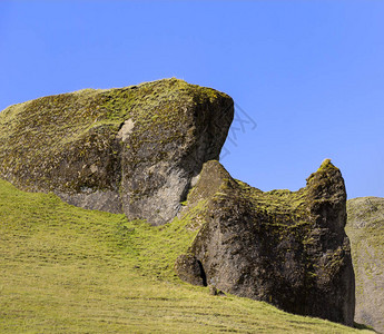 冰岛南部一座山丘的有趣细节图片