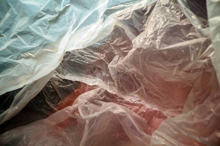 在一个次塑料袋里面轻质透明可重复使用的塑料垃圾垃圾袋塑料回图片