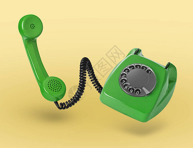 彩色背景上的老式电话图片