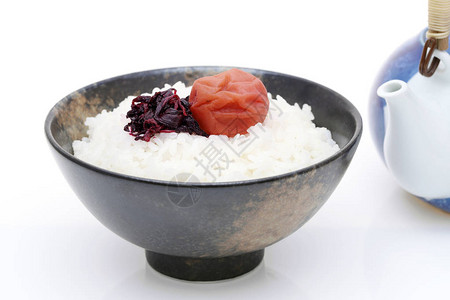 Ochazuke日本美食和木豆和图片