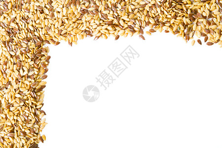 混合种籽金和棕褐菜籽麻叶背景图片