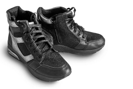 舒适的黑色运动鞋背景图片