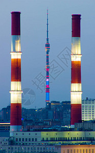 莫斯科2019年春天空建筑物塔台等地拍摄照片图片