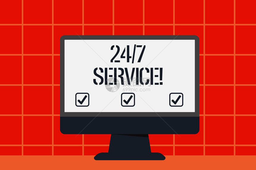 概念手写显示24或7服务概念意义服务图片