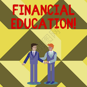 概念手写显示金融教育概念意义教育和理解各个金融领域商人通过握图片