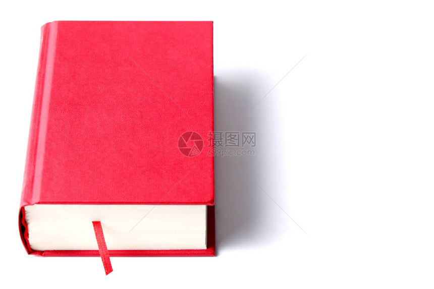 在白背景上孤立的红色书复图片