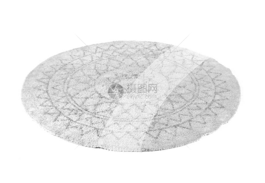 白色背景上的圆形地毯图片