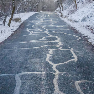 盐湖城清除广场被风化的道路在冬天观看图片