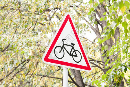 路牌显示的是自行车标志图片