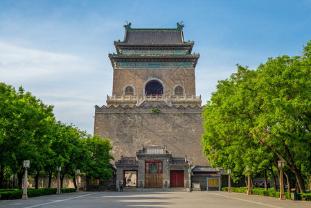 北京钟鼓楼背景图片