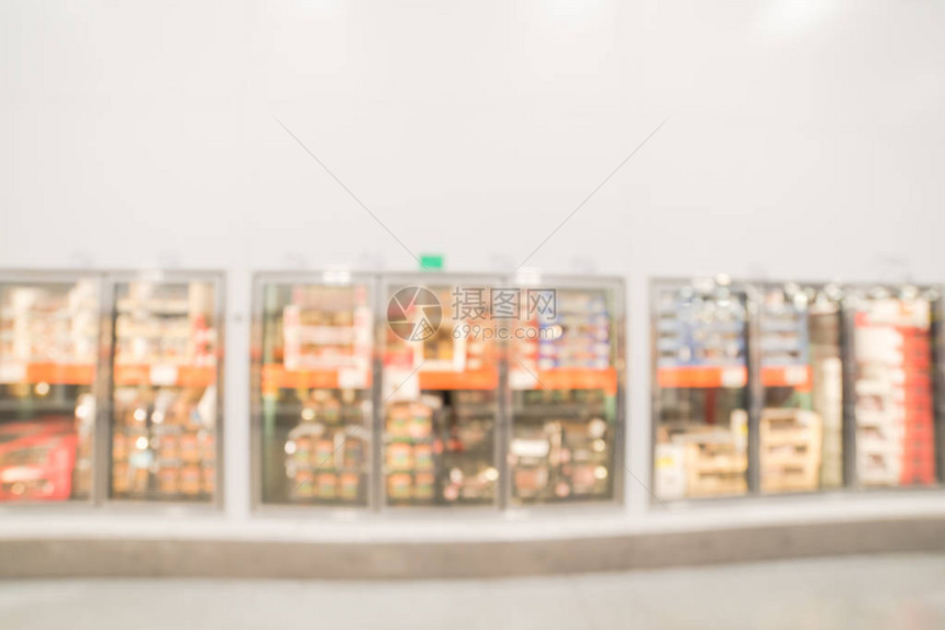 美国批发店冷冻食品区模糊不清图片