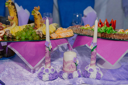 婚礼仪式手工制作的蜡烛已图片