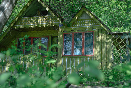树林里的房子图片