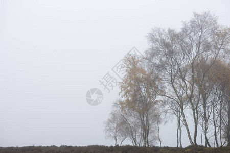 英格兰雾泽峰区的秋瀑风景美图片