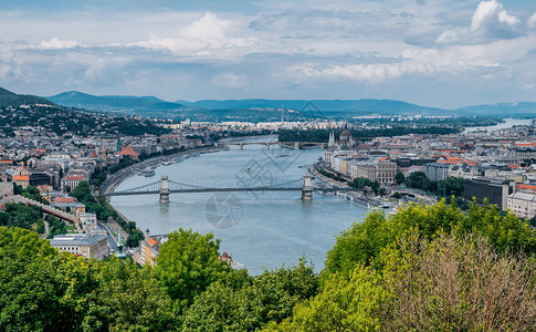 布达佩斯和多瑙河的老房图片