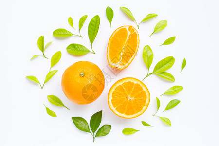 高维生素C果汁和甜新鲜橙子水果图片