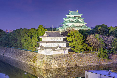 名古屋日本城市景观和城堡图片