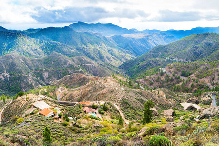 加那利岛自然景观有山脉绿色山图片