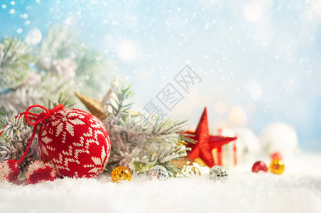 圣诞节冬季背景有圣诞小面包和图片