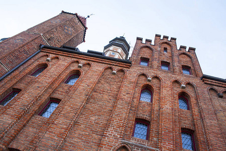 Gotthic砖块建造Gdansk的水门之一高清图片