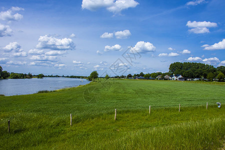 荷兰河景观荷兰东部林堡卑尔根市荷兰Aijen图片