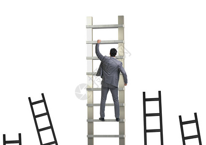 商人爬梯的职业理念图片