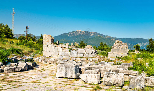 古代城市Xanthos的废墟图片