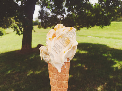 美味的冰淇淋有机乳制品和自制食谱概念图片