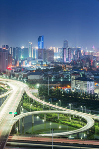 上海立交桥与黄昏高架路图片