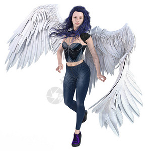 带翅膀的天使女人背景图片