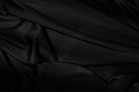 黑色纺织背景的顶视图图片