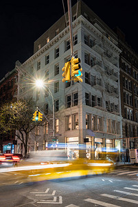 纽约典型的SOHO大楼夜景图片