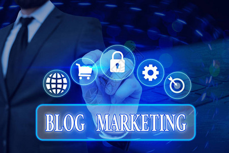 概念意指任何通过博客公开或广告发布网站的程序blogMarmarketing背景图片