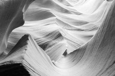 美国亚利桑那州佩奇羚羊峡谷内的黑白背景走廊和平滑的硬边形成特征流动的形状它是由纳瓦霍背景图片
