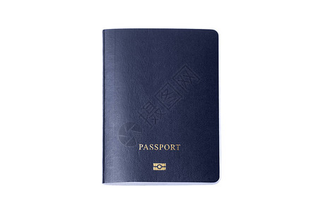 白色背景上的空白蓝色护照带有剪切路径背景图片
