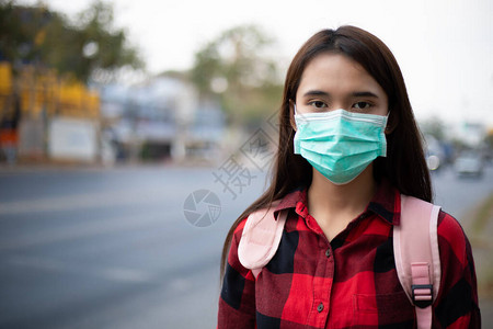 由于空气污染微粒和保护流感流感冠状图片