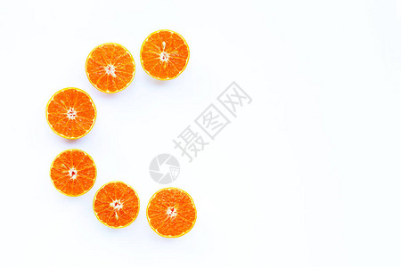 新鲜橙高维他命C白底柑橘水果图片