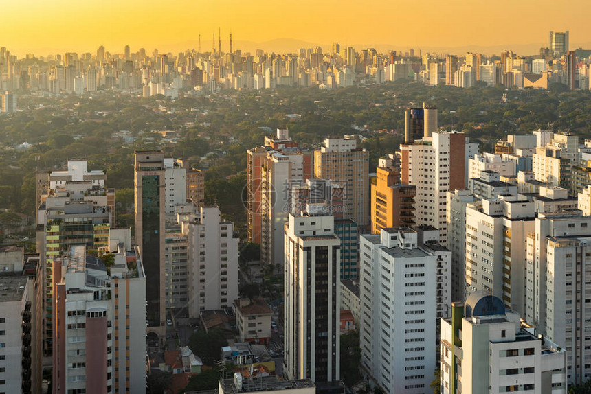 巴西南美洲日落时圣图片