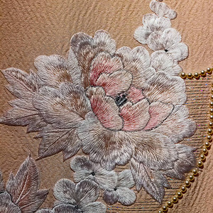牡丹日式无缝饰品与传统动机东方花卉纺织和服面料丝绸背景日本雕刻传统图片