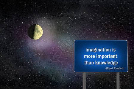 月亮大小渐变铭文想象力比广告牌上的知识更重要背景